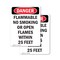 Signmission Flammable No Smoking Or Open Flames Danger Sign, Vinyl Decal, 5in W x 7in L, 2PK OS-2PACK-DS-D-57-V-2366 - alternate 1